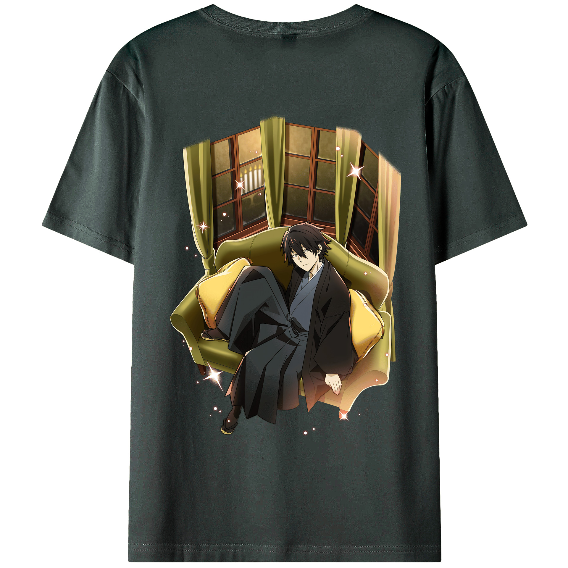 （画像用） 文豪ストレイドッグス Bungo Stray Dogs 綿100％ メンズ半袖Tシャツ（バックプリント） 通気性